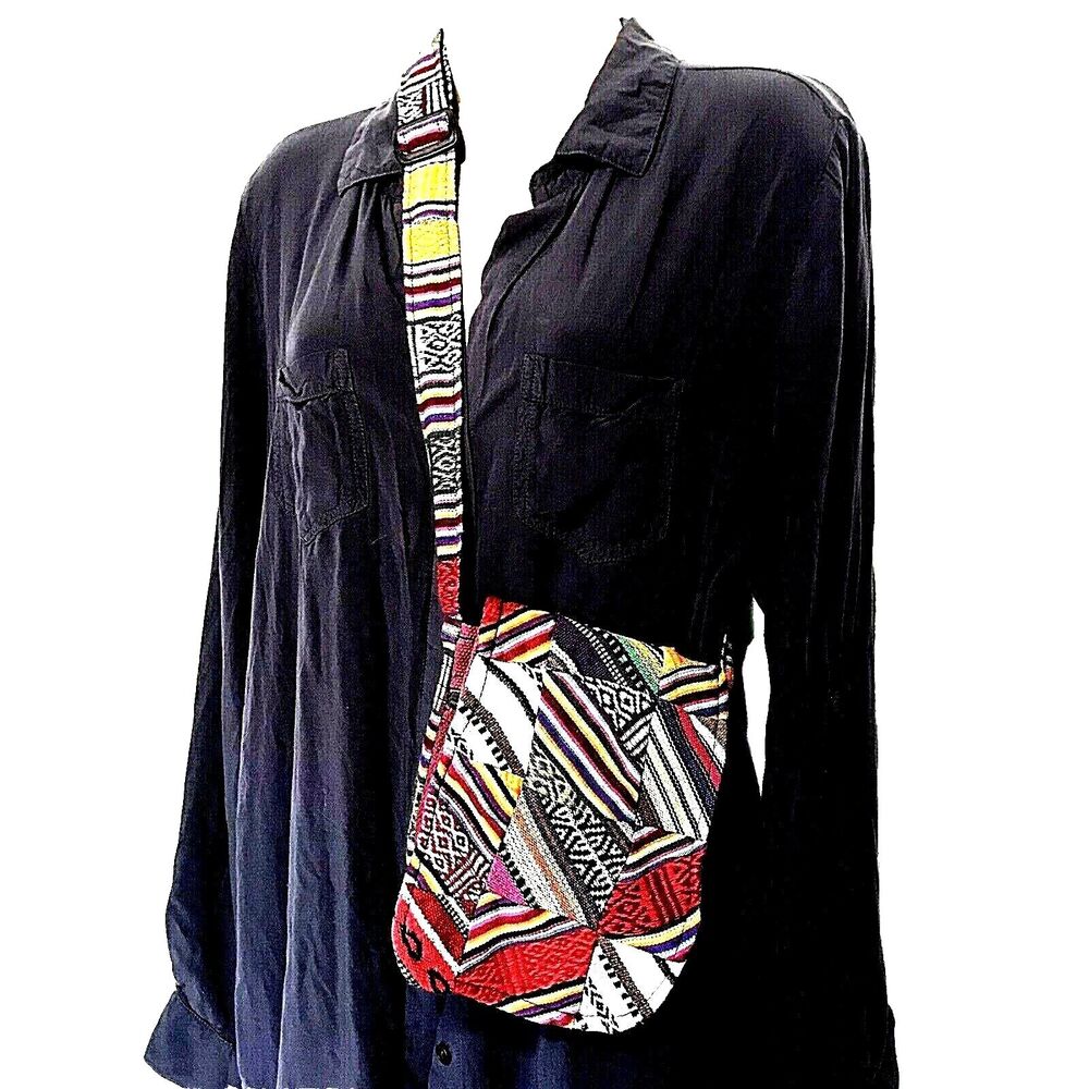 Nepal Crossbody Monk Bag Aztec Hippie Hobo Messenger Tote Satchel Handmade Woven